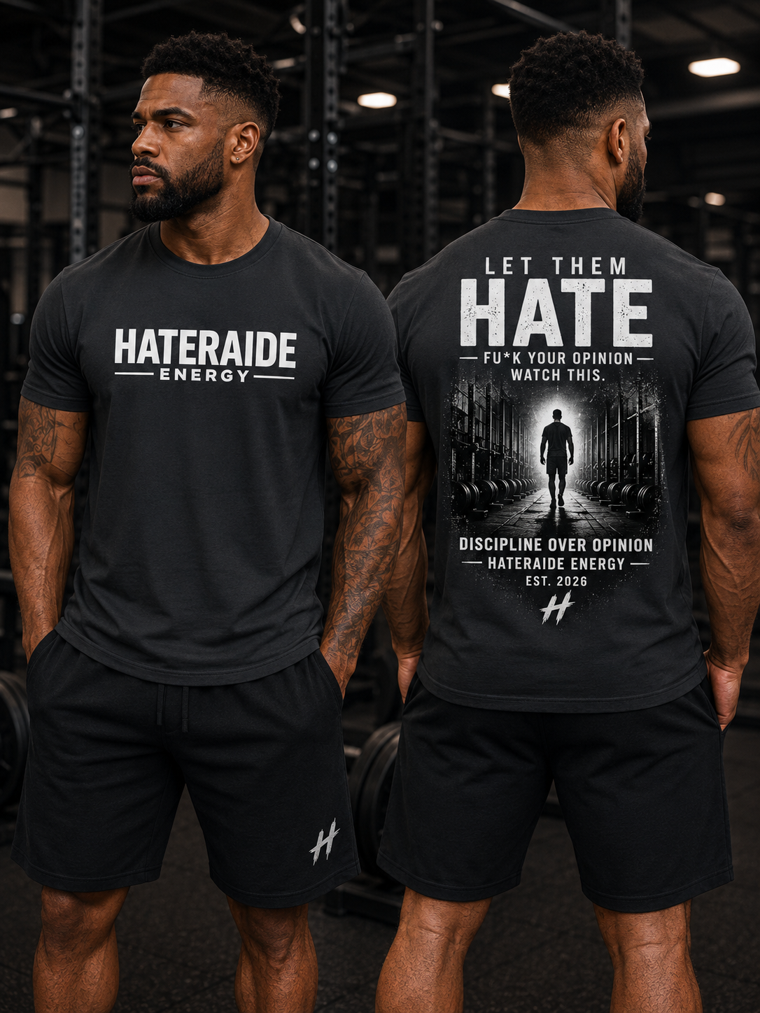 Let Them Hate premium gym T-shirt by HaterAide Energy