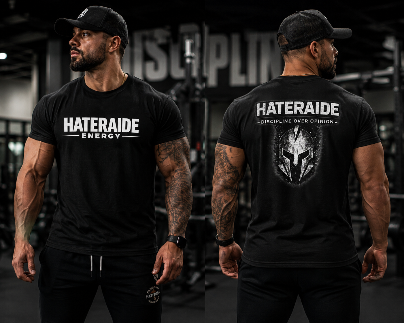 Men's Gym T-Shirt – Discipline Over Opinion | HaterAide Energy