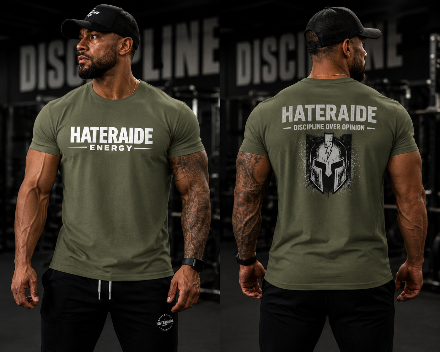 Men's Gym T-Shirt – Discipline Over Opinion | HaterAide Energy