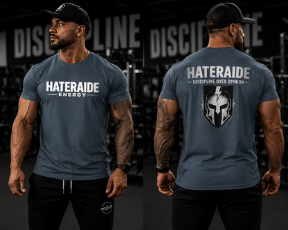 Men's Gym T-Shirt – Discipline Over Opinion | HaterAide Energy