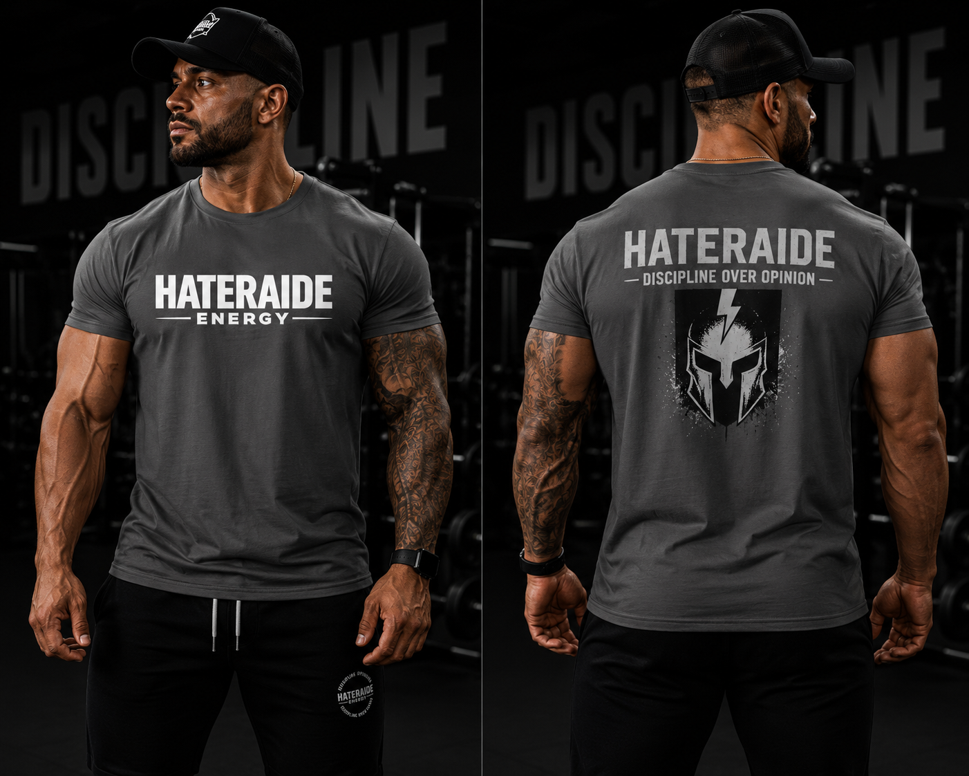 Men's Gym T-Shirt – Discipline Over Opinion | HaterAide Energy